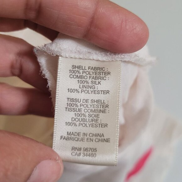 Rebecca Taylor Sleeveless Ivory Peplum Top W/ Sheer Pink Back Detail Size 8 Silk - Picture 3 of 11